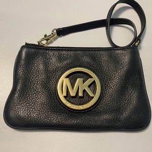 Michael Kors Black Leather wristlet